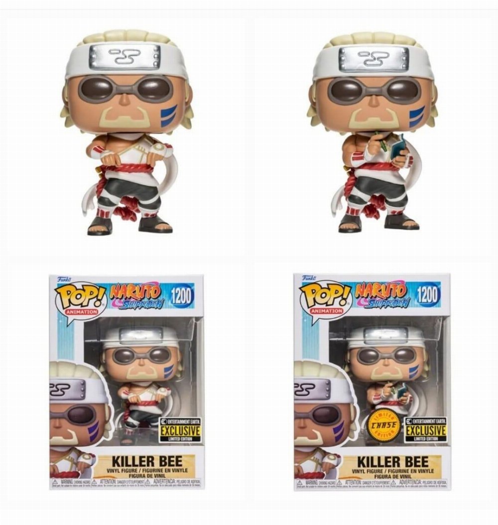Funko POP! Naruto: Shippuden - Killer Bee (Common + Chase) #1200 Pop Vinyl Figure Bundle - Pop Vinyl
